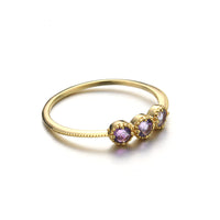 Sterling silver gradient purple crystal ring - Sterling Hearts