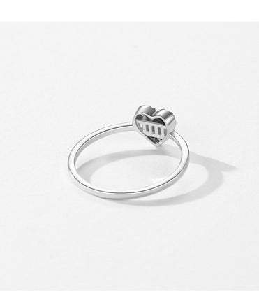 Women's S925 Sterling Silver Light Extravagant Love Heart Ring - Sterling Hearts