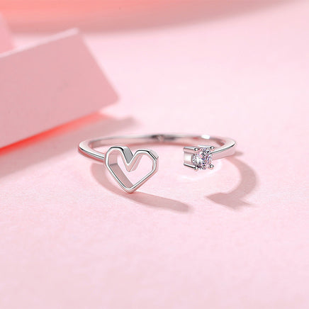 925 sterling silver heart shaped love ring - Sterling Hearts