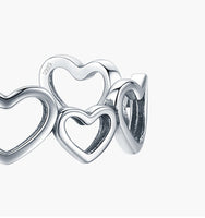 Sterling Silver Vintage Irregular Heart Cutout Love Ring