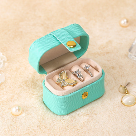 Portable Mini Ring Box Travel Storage - Sterling Hearts