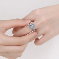 Live Supply S925 Sterling Silver Moissanite 1 Karat Ring - Sterling Hearts