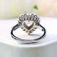 S925 Silver Heart-shaped Rhinestone Ring Simulation Diamond Ring Fully-inlaid 77 Diamond Women's Ring - Fun Gifts & More