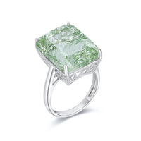 Natural Green Amethyst Ring S925 Sterling Silver Luxury - Sterling Hearts