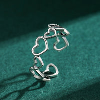 Sterling Silver Vintage Irregular Heart Cutout Love Ring