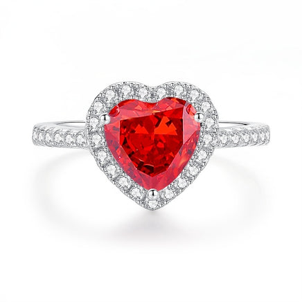 Ruby Blood Red Vintage Ring - Sterling Hearts