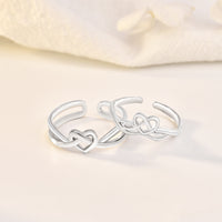 S925 Sterling Silver Love Heart Hollow Ring