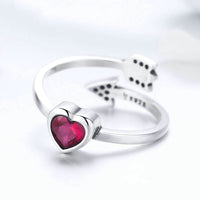 Sterling Silver Ring Female Heart Can Be Front And Back - Sterling Hearts