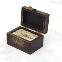 Retro Wooden Ring Box - Sterling Hearts