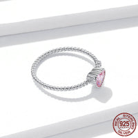 Pink Love Sterling Silver Heart Ring - Sterling Hearts