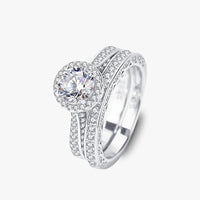 Luxury 1 Karat Moissanite Ring S925 Sterling Silver All-matching Elegant Set - Sterling Hearts