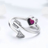 Sterling Silver Ring Female Heart Can Be Front And Back - Sterling Hearts