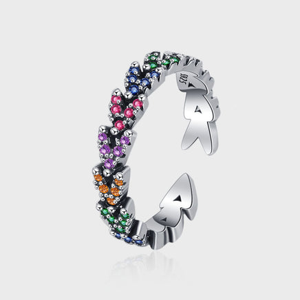 925 Sterling Silver Rainbow Heart Ring - Sterling Hearts