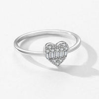 Women's S925 Sterling Silver Light Extravagant Love Heart Ring - Sterling Hearts