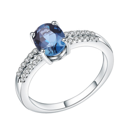 Topaz Natural Stone S925 Silver Crystal Ring - Sterling Hearts