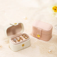 Portable Mini Ring Box Travel Storage - Sterling Hearts