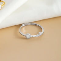 925 Silver Love Heart-shaped Ring Simple Design