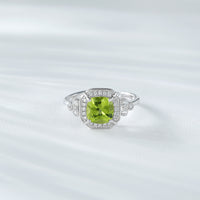 Luxury Ring Peridot Ring S925 Silver - Sterling Hearts