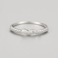 S925 Sterling Silver Heart Micro Diamond Ring - Sterling Hearts