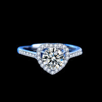 Moissanite Live Heart Diamond Ring - Sterling Hearts