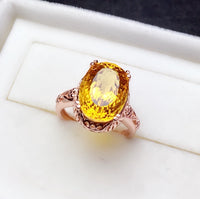 Sterling Silver Cut Topaz Citrine Ring - Sterling Hearts