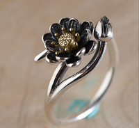 Lotus flower silver ring - Sterling Hearts