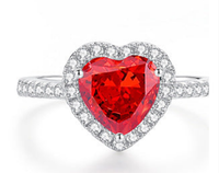 Ruby Blood Red Vintage Ring - Sterling Hearts