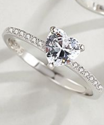 S925 Sterling Silver Ring Love 1 Karat Simulation Diamond Jewelry - Sterling Hearts