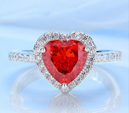 Ruby Blood Red Vintage Ring - Sterling Hearts