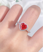 Ruby Blood Red Vintage Ring - Sterling Hearts