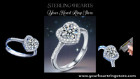 Moissanite Live Heart Diamond Ring - Sterling Hearts