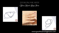 Simple S925 Ring Heart Shape - Sterling Hearts