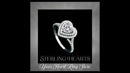 925 Sterling Silver Heart Shaped Diamond Ring - Sterling Hearts