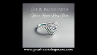 925 Sterling Silver Heart Shaped Diamond Ring - Sterling Hearts