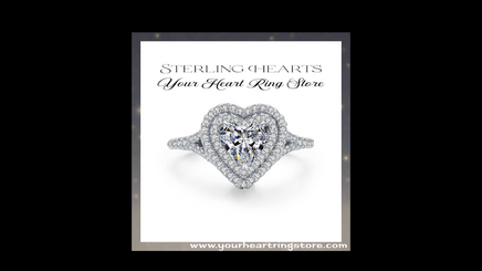 925 Sterling Silver Heart Shaped Diamond Ring - Sterling Hearts