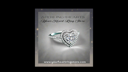 925 Sterling Silver Heart Shaped Diamond Ring - Sterling Hearts