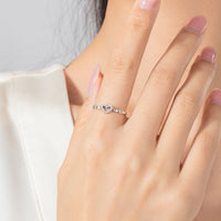 YANLOK S925 Sterling Silver Heart-shaped Niche Sweet Distressed Ring - Sterling Hearts