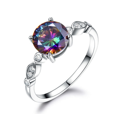 Sapphire Silver Birthstone  Female Ring Jewelry - Sterling Hearts