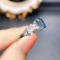 Women's Natural Topaz S925 Silver Ring - Sterling Hearts