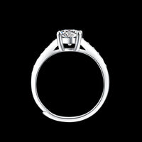 1 Karat S925 Silver Ring Moissanite Doting Ring Trendy Simple Silver Ring - Sterling Hearts