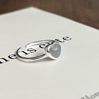 S925 Silver Minimalist Natural Crystal Ore Mini Heart Ring - Sterling Hearts