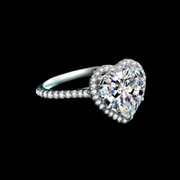 S925 Sterling Silver Luxury Heart Shaped Diamond Ring - Sterling Hearts