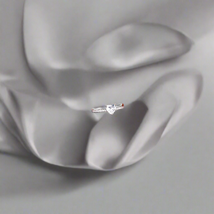 S925 Sterling Silver Ring Love 1 Karat Simulation Diamond Jewelry - Sterling Hearts