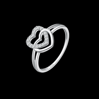 S925 Sterling Silver Simple Fashion Heart-shaped Ring - Sterling Hearts