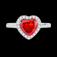 Ruby Blood Red Vintage Ring - Sterling Hearts