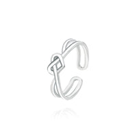 S925 Sterling Silver Love Heart Hollow Ring