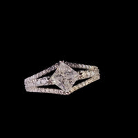 1 Karat Princess Square Moissanite Diamond Ring - Sterling Hearts