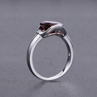 Red Garnet or Blue Sapphire Sterling Silver Ring - Sterling Hearts