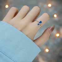 S925 Sterling Silver Heart-shaped 12 Month Birth Month Ring - Sterling Hearts