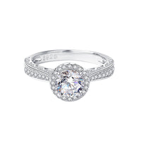 Luxury 1 Karat Moissanite Ring S925 Sterling Silver All-matching Elegant Set - Sterling Hearts